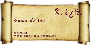 Kende Ábel névjegykártya